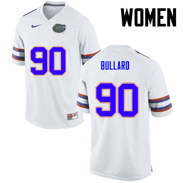 Women Florida Gators #90 Jonathan Bullard College Football Jerseys-White